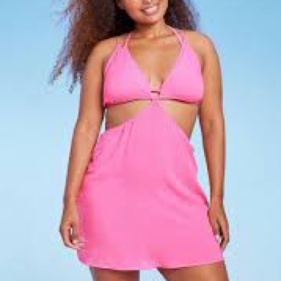 NWT Wild Fable pink cut out cover up tank mini dress size S - Picture 2 of 7